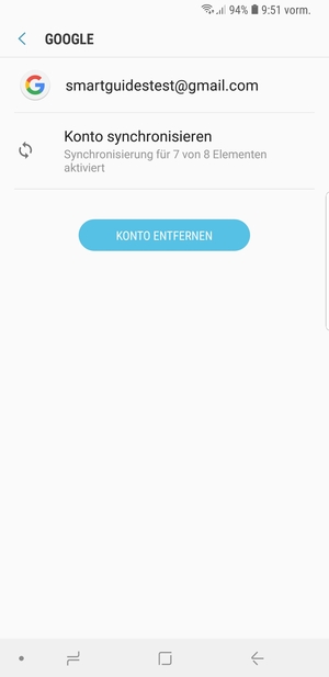 Wählen Sie Konto synchronisieren