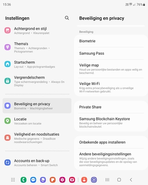 Scroll naar en selecteer Andere beveiligingsinstellingen