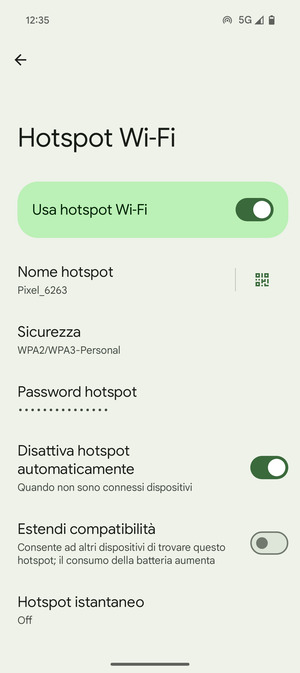 Il telefono è ora pronto per essere usato come modem