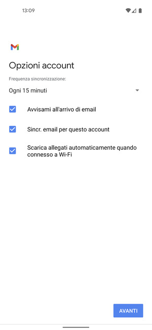 Seleziona AVANTI