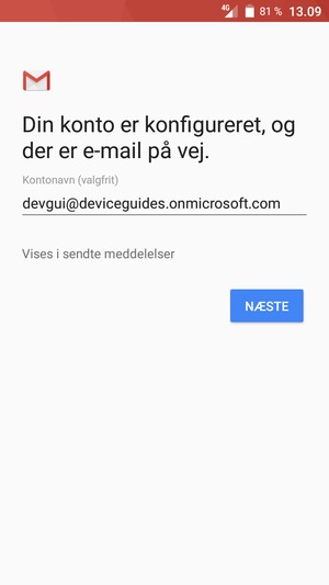 Giv din konto et navn og vælg NÆSTE