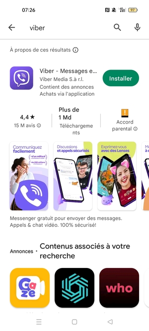 Sélectionnez l'appli