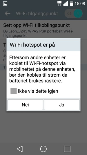 Velg Ja
