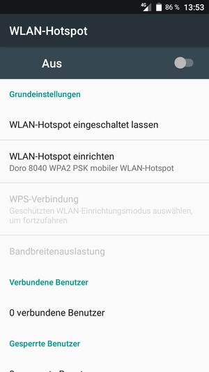 Schalten Sie WLAN-Hotspot ein