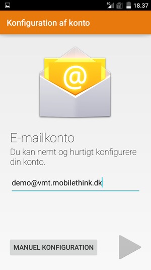Indtast din e-mailadresse og vælg Næste