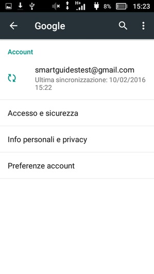 Seleziona il tuo account