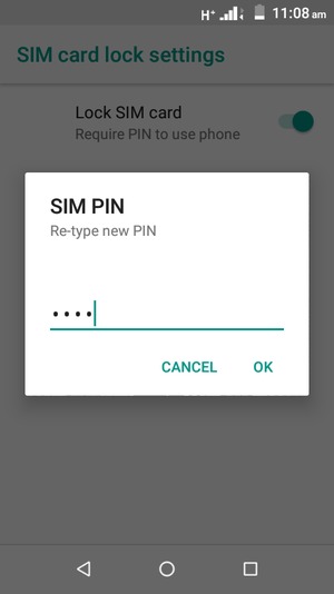 Confirm your new SIM PIN and select OK