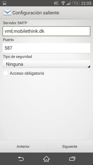 Desmarque la casilla de verificación Acceso obligatorio y seleccione Siguiente