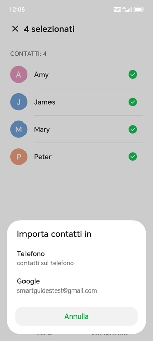 Seleziona il tuo account Google
