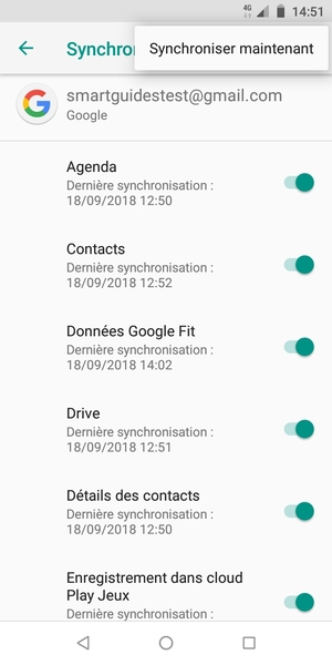 Sélectionnez Synchroniser maintenant