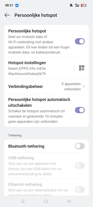 Uw telefoon is nu geïnstalleerd voor gebruik als modem