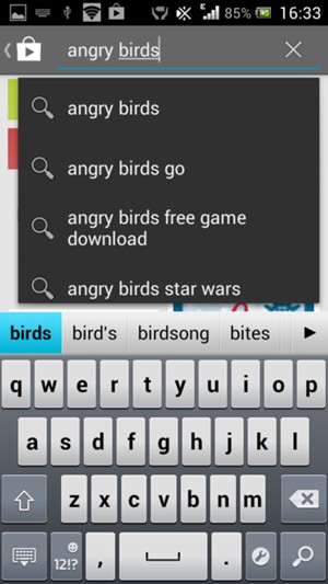Enter the app name and select Search