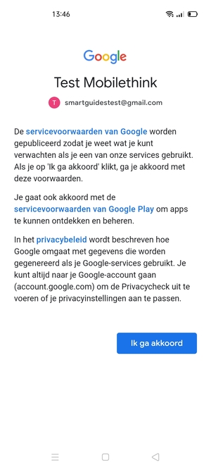 Selecteer Ik ga akkoord