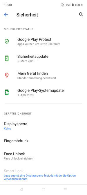 Wählen Sie Displaysperre