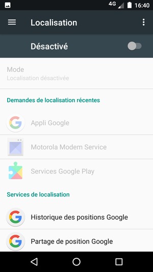Désactiver le Localisation