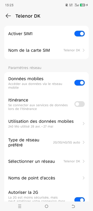 Sélectionnez Noms de point d'accès