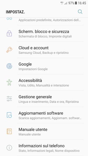 Scorri e seleziona Aggiornamenti software