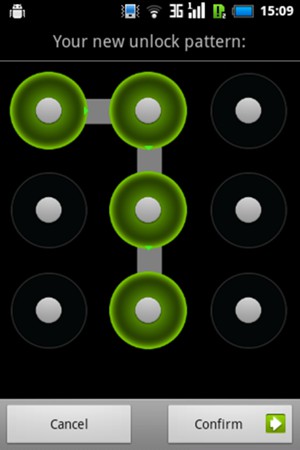 Draw the unlock pattern again and select Confirm
