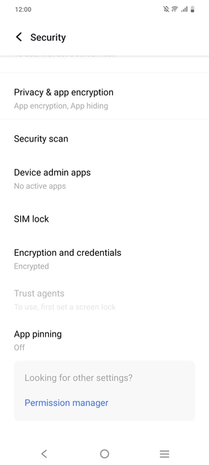 Scroll to and select SIM lock