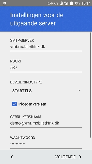 Voer Uitgaand serveradres in