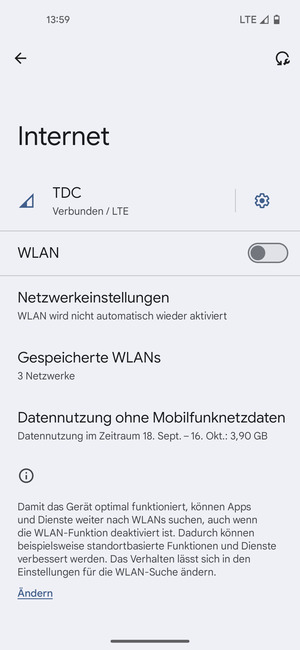 Schalten Sie WLAN ein