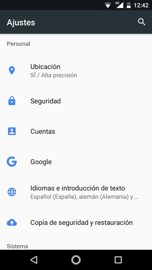 Desplácese y seleccione Copia de seguridad y restauración