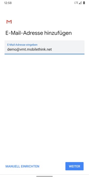 Geben Sie Ihre E-Mail-Adresse ein und wählen Sie WEITER