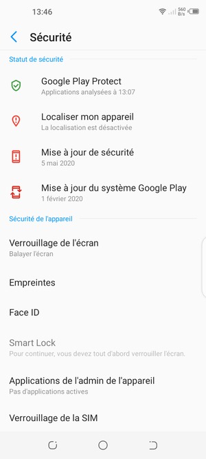 Sélectionnez Verrouillage de l'écran