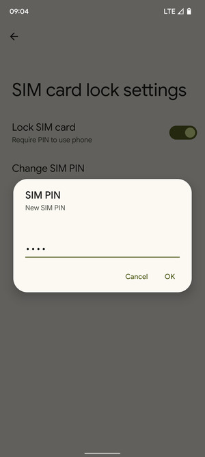 Enter your New SIM PIN and select OK