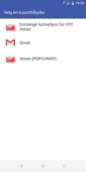 Velg Annen (POP3/IMAP)