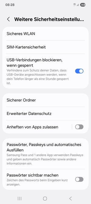 Wählen Sie SIM-Kartensicherheit