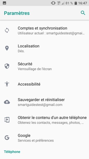 Faites défiler et sélectionnez Sécurité