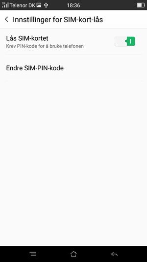 Velg Endre SIM-PIN-kode