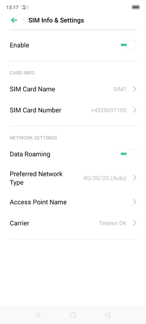 Turn Data Roaming on or off