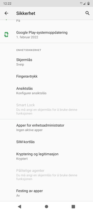 Bla til og velg SIM-kortlås