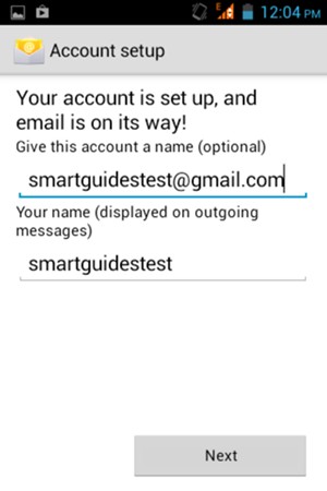 Give your account a name and enter your name. Select Next