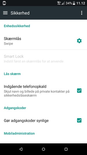Vælg Skærmlås