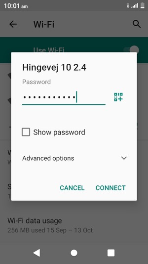 Enter the Wi-Fi password and select CONNECT