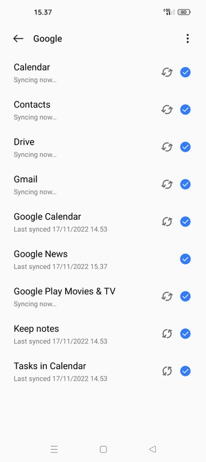 Your information will be synchronised
