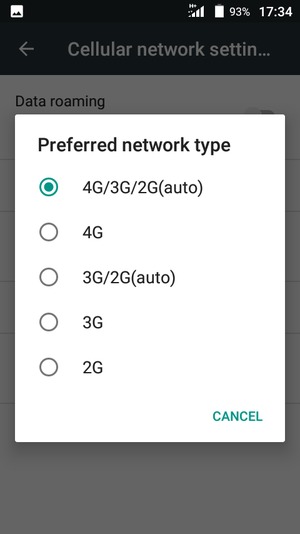 Select your preferred option