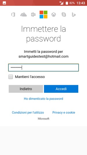 Inserisci la tua password e seleziona Accedi
