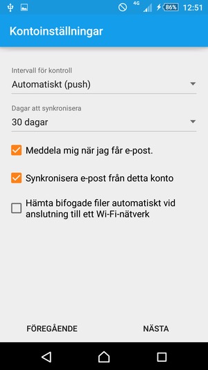 Välj NÄSTA