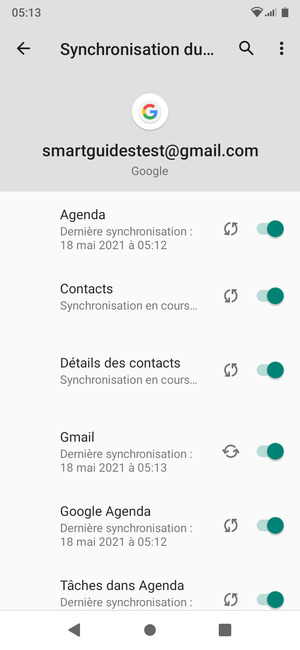 Vos informations seront synchronisées