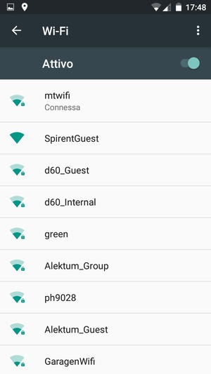 Ora sei connesso alla rete Wi-Fi