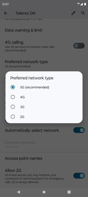 Select your preferred option