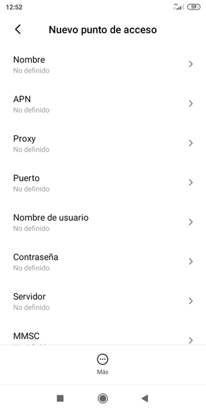 Introduzca la información de Internet