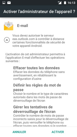 Sélectionnez ACTIVER