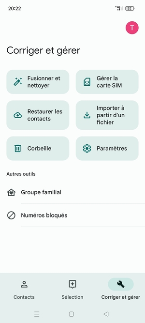 Sélectionnez Gérer la carte SIM