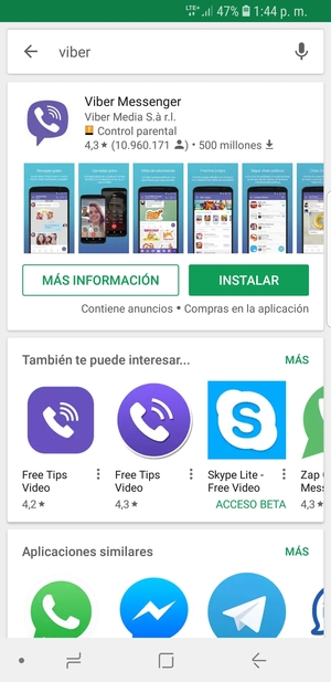 Seleccione la aplicación