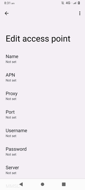 Enter MMS information